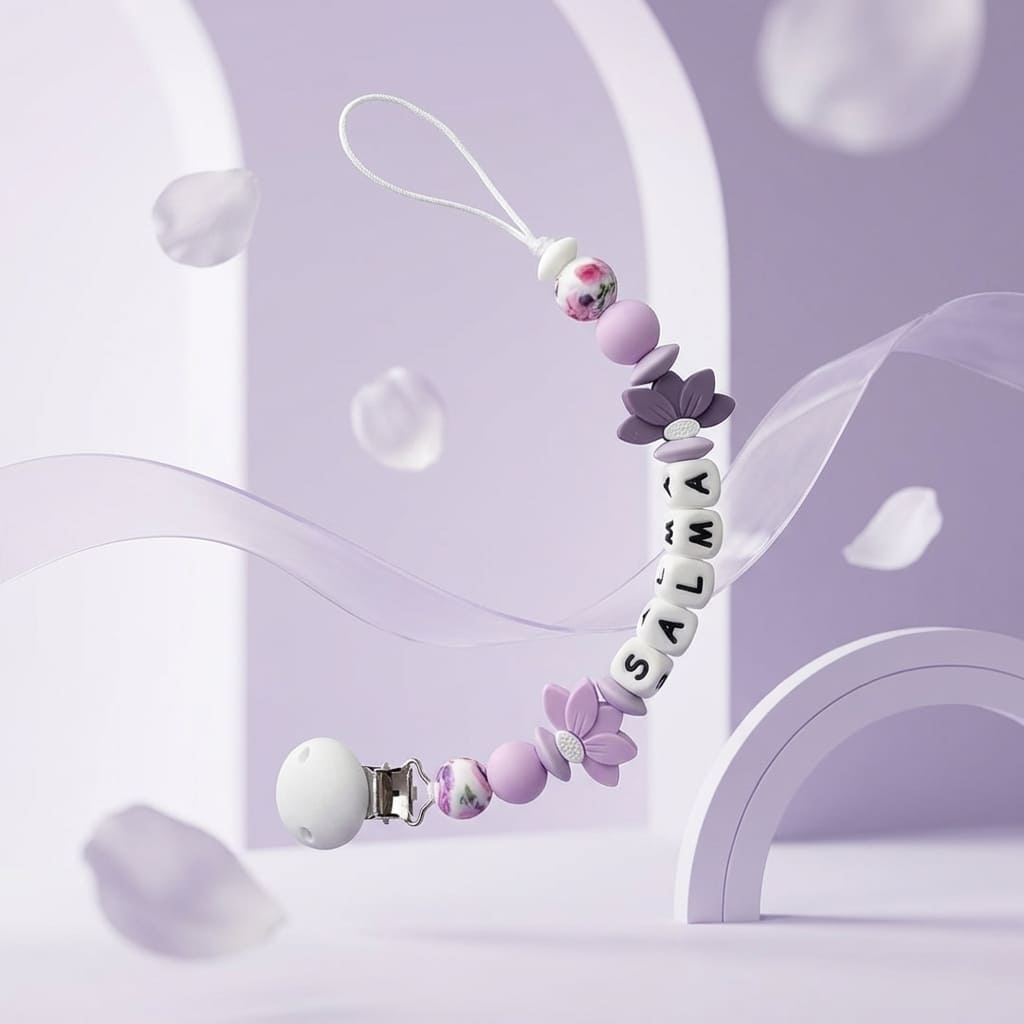 Attache tetine pour enfant violet