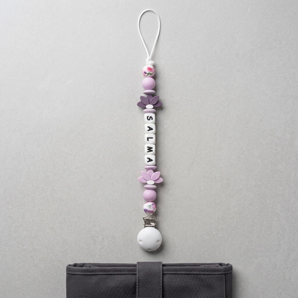 Attache tetine pour enfant violet