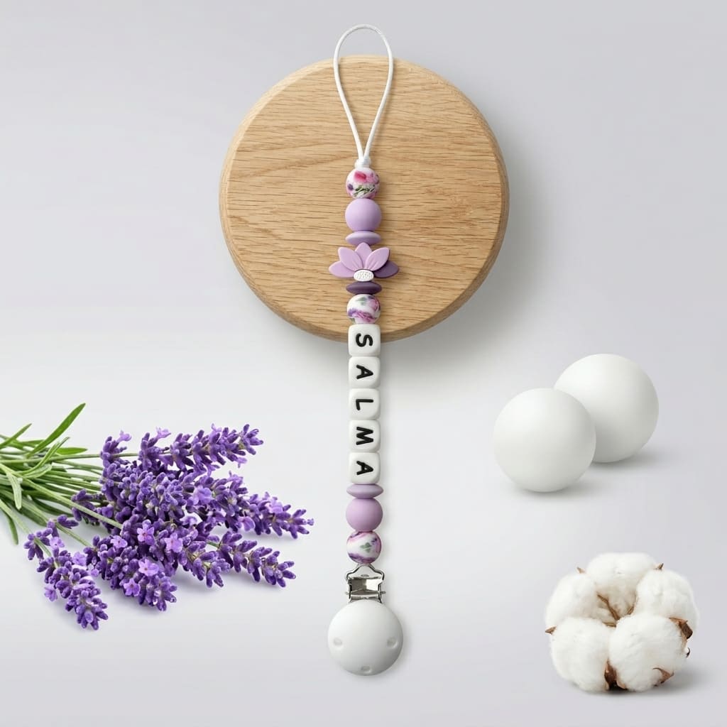 Attache tetine pour enfant violet